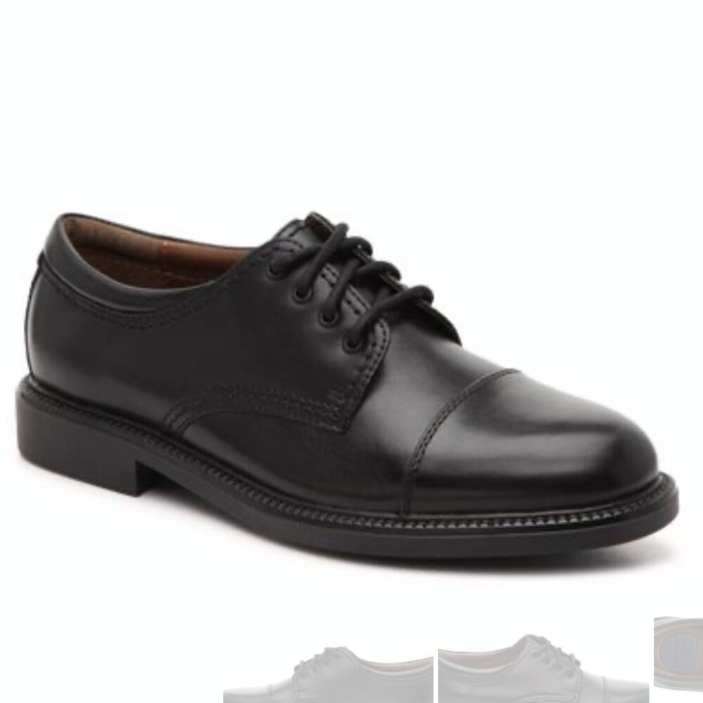 Dockers Black Leather Cap-Toe Derby Shoes